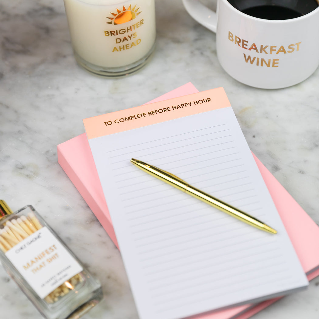 To Complete Before Happy Hour - Lined Notepad