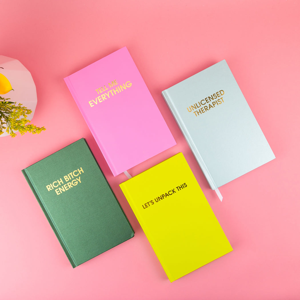 Let's Unpack This - Hardcover Daily Journal - Neon Lemon Lime