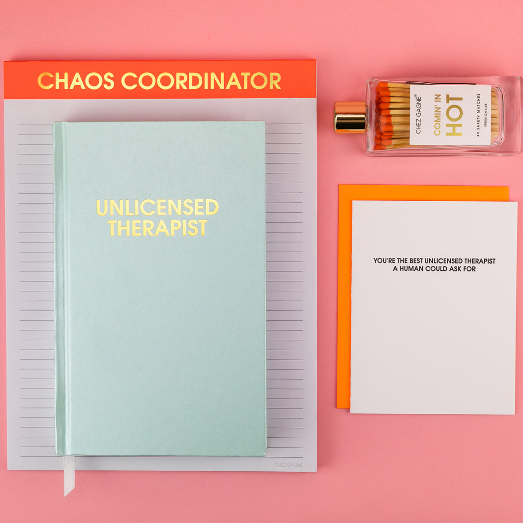 Unlicensed Therapist Hardcover Daily Journal - Hystar Aqua