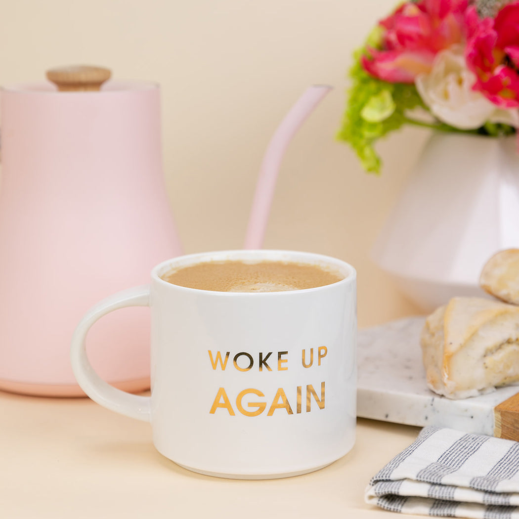 Woke Up Again - Gold Foil Metallic Mug