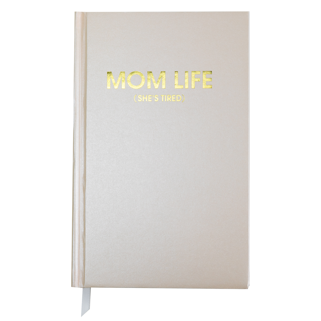 Mom Life (She's Tired) - Coral Shimmer Hardcover Journal