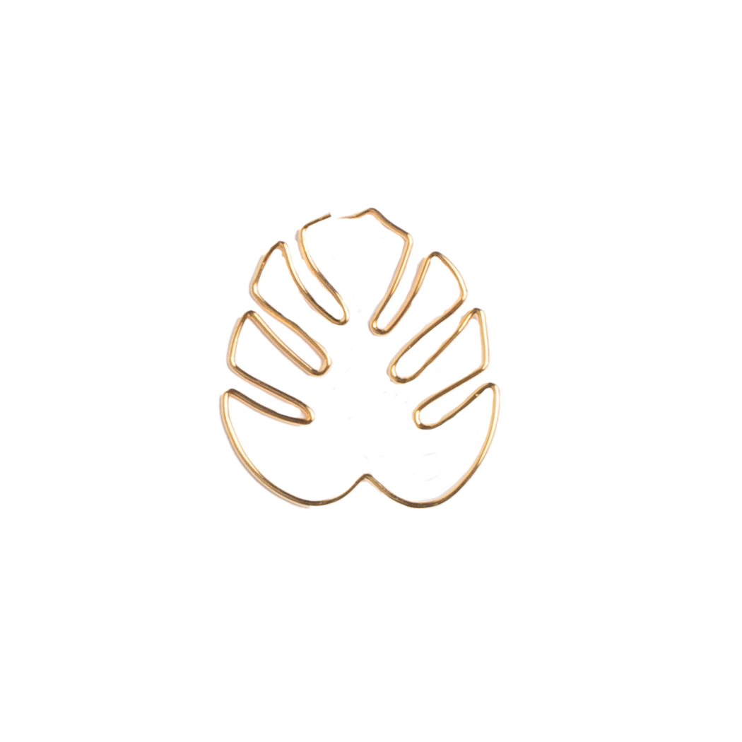 Monstera Leaf - Gold Paperclips