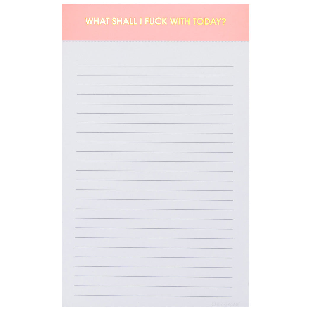 What Shall I Fuck With Today? - Lined Notepad