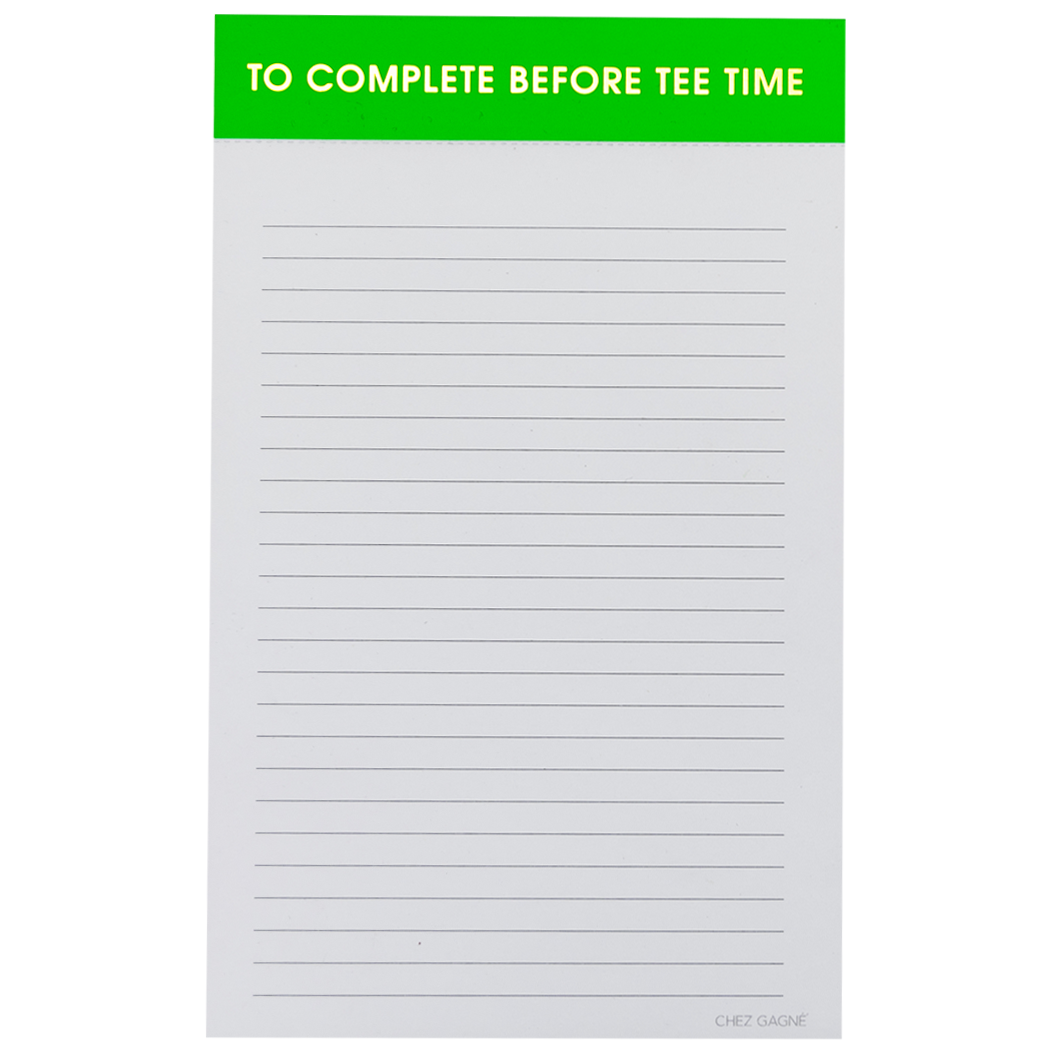 To Complete Before Tee Time - Lined Notepad