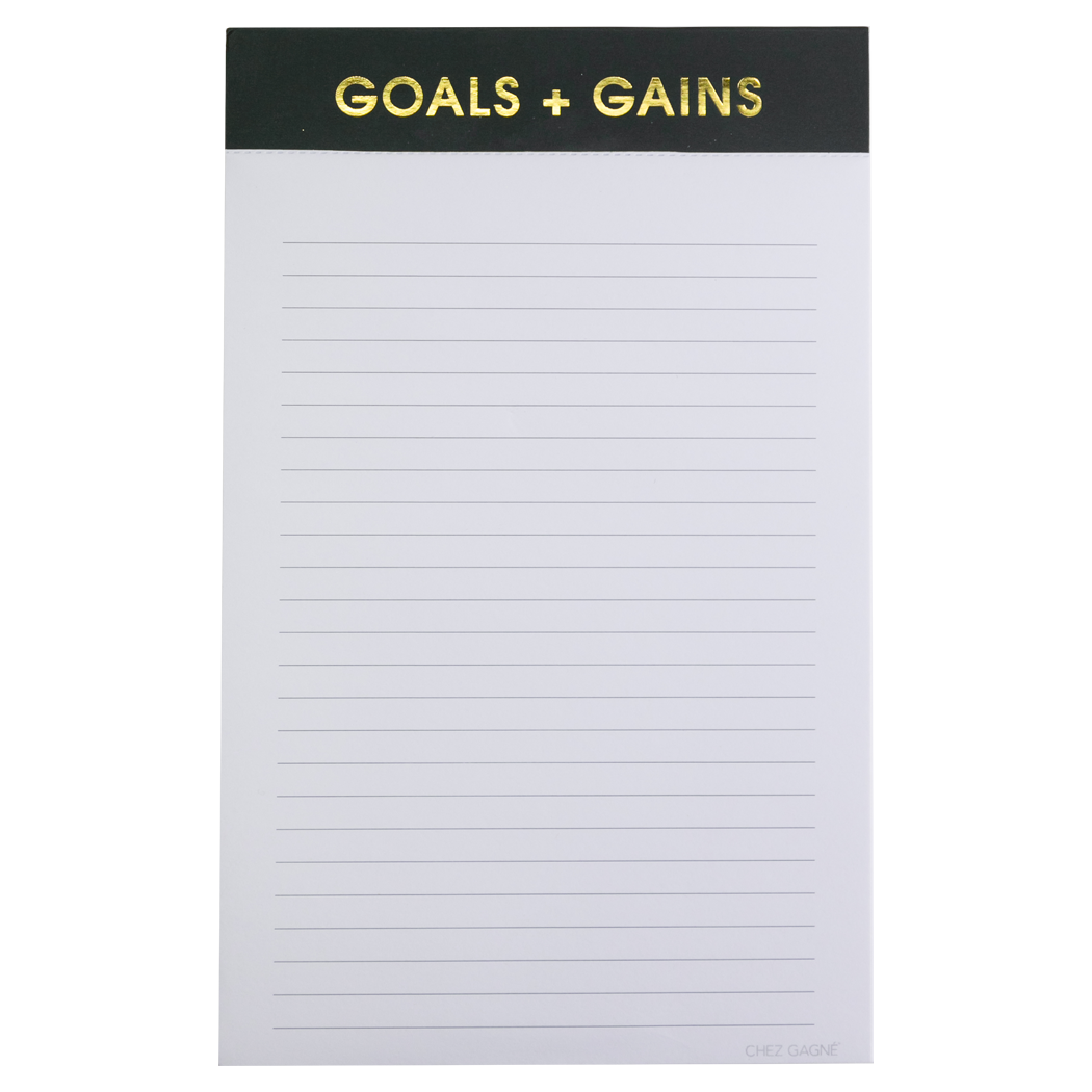 Goals + Gains - Lined Notepad