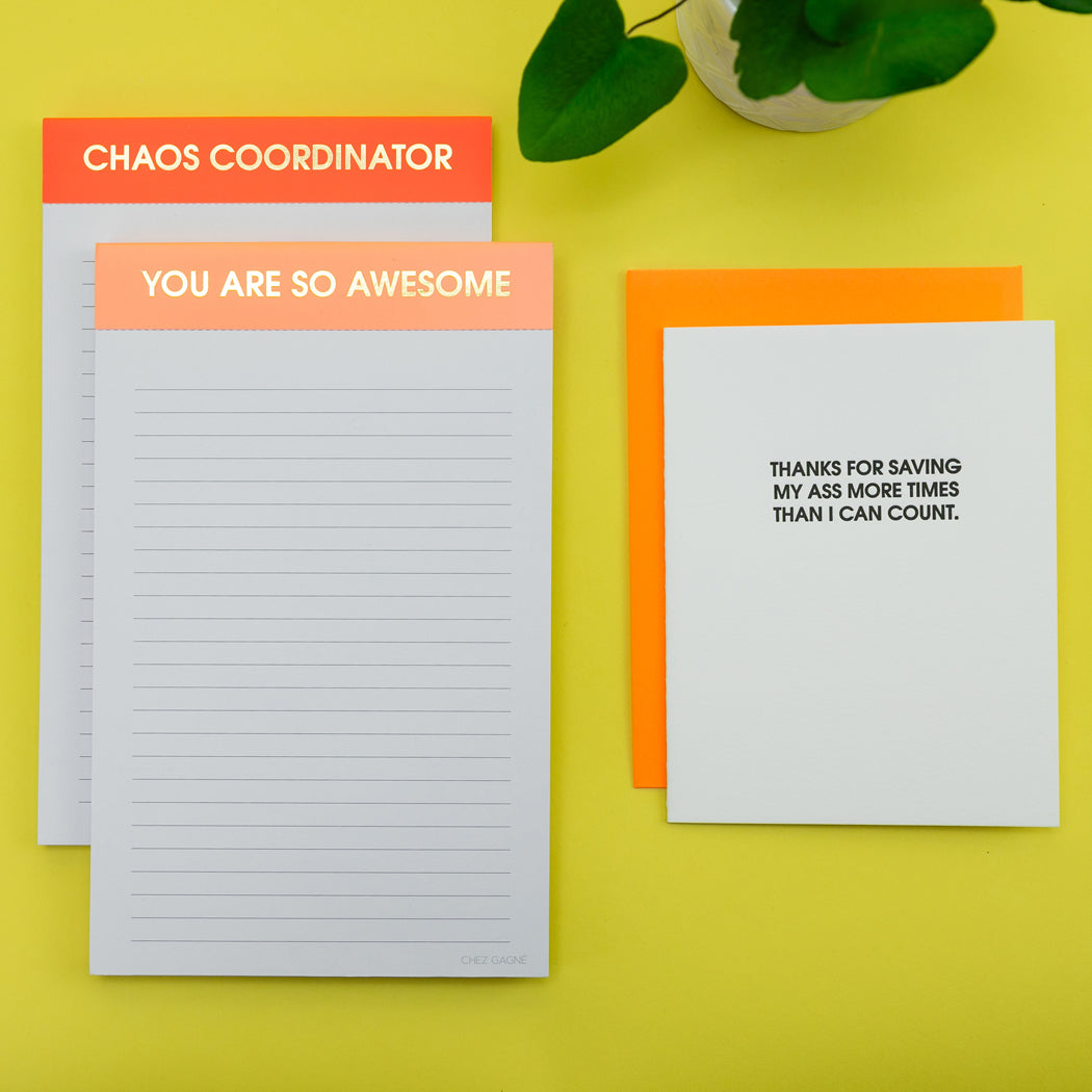 Thanks For Saving My Ass More Times Than I Can Count.  - Letterpress Card