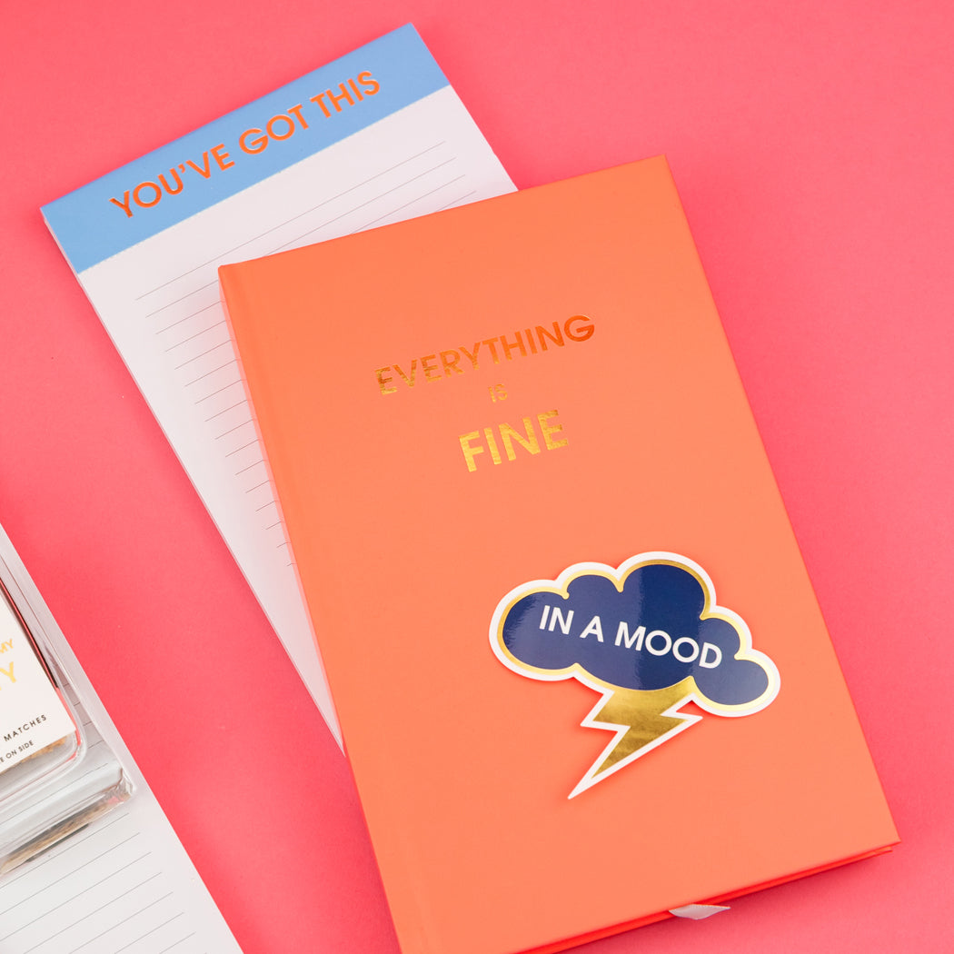 Everything is Fine - Neon Red Hardcover Journal