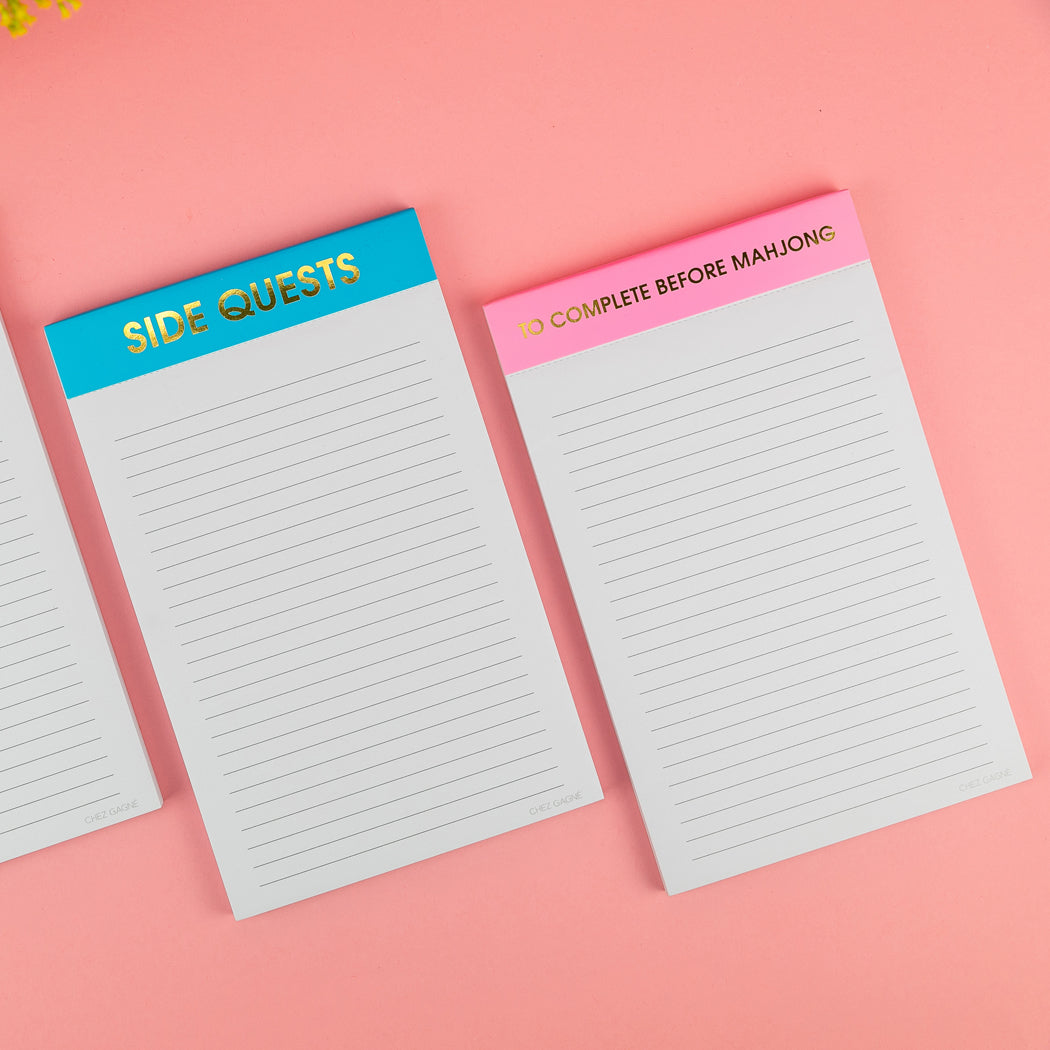 Side Quests - Lined Notepad - Caribbean Blue