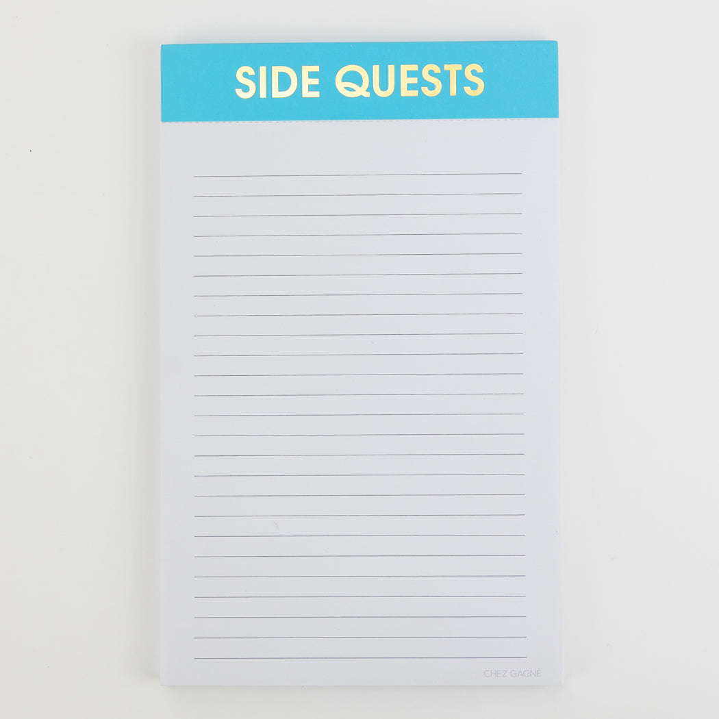 Side Quests - Lined Notepad - Caribbean Blue