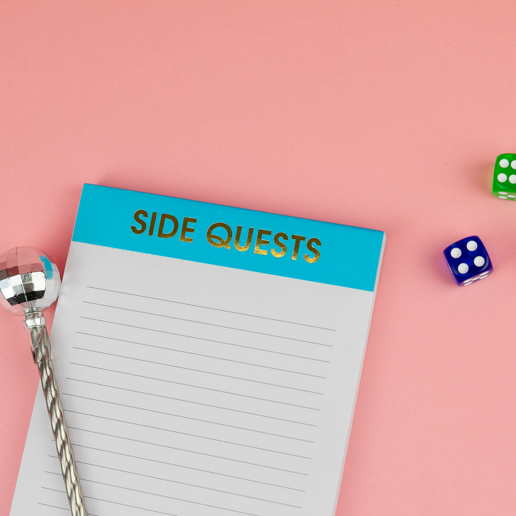 Side Quests - Lined Notepad - Caribbean Blue
