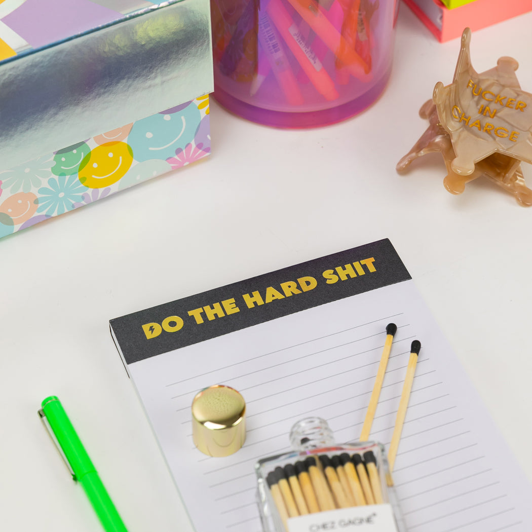 Do The Hard Shit - Lined Notepad  - Shimmer Black