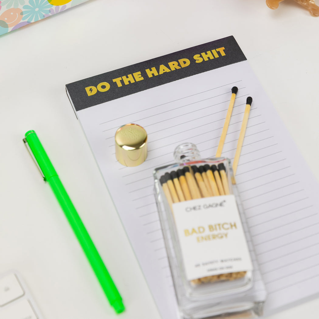 Do The Hard Shit - Lined Notepad  - Shimmer Black
