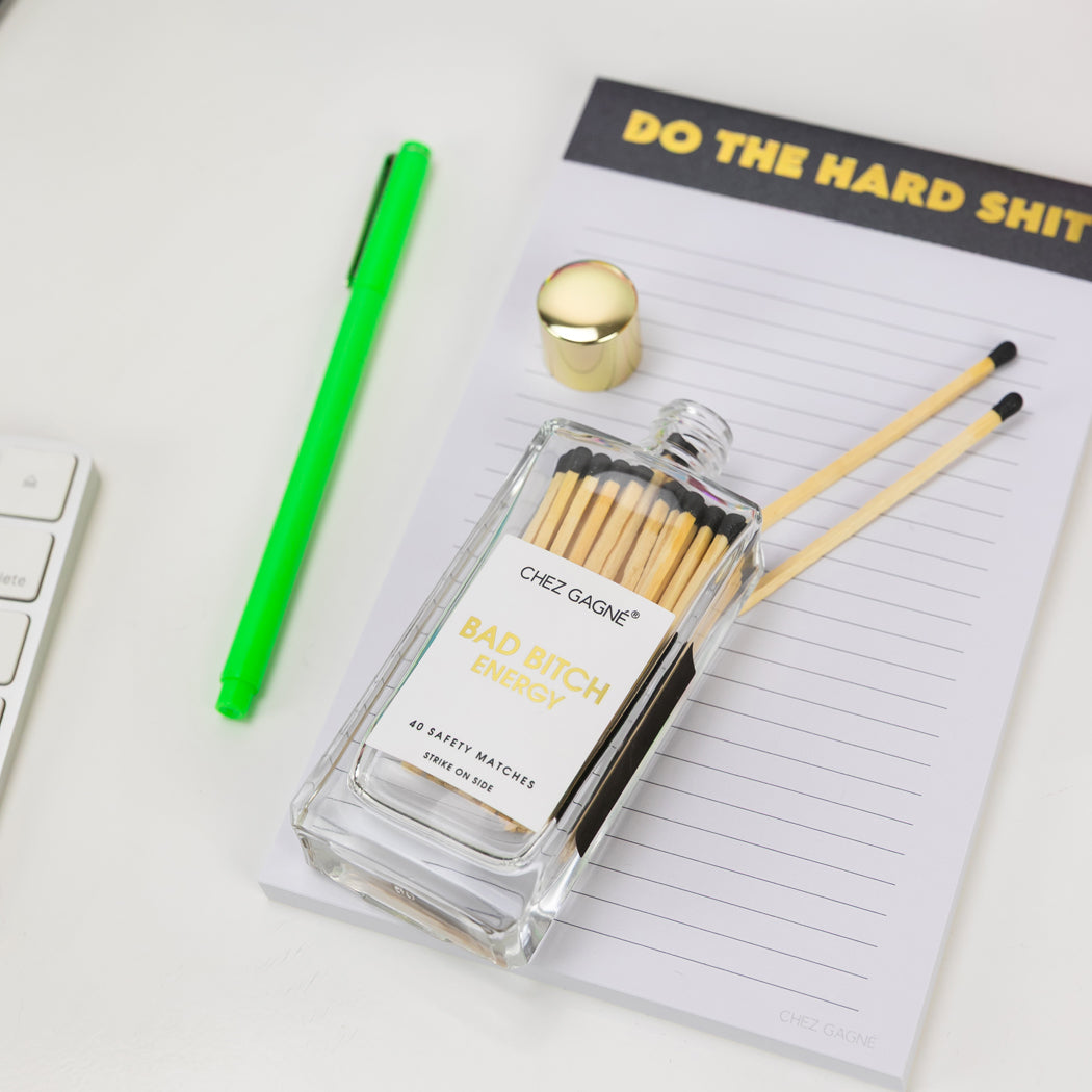 Do The Hard Shit - Lined Notepad  - Shimmer Black