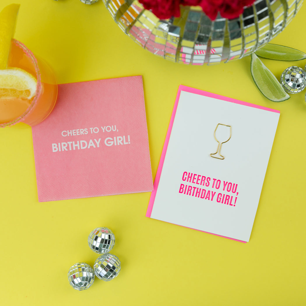 Cheers To You Birthday Girl - Cocktail Napkins - Thumbnail 3