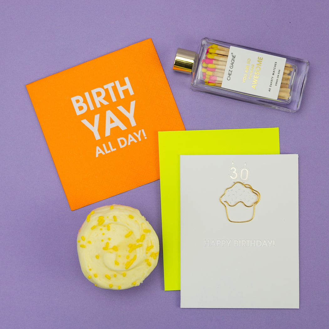 Happy Birthday Candles 30 - Paperclip Letterpress Card
