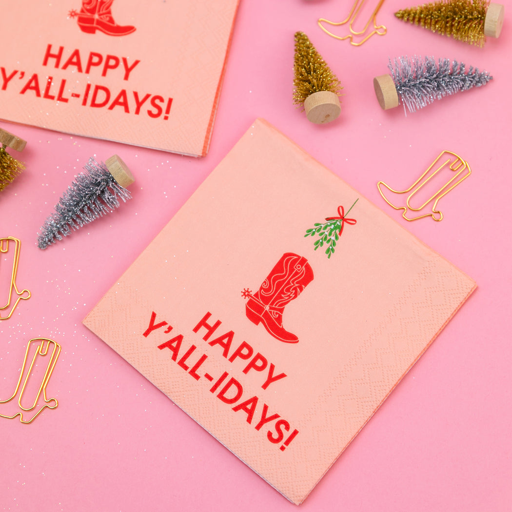 Happy Y'all-idays - Cocktail Napkins