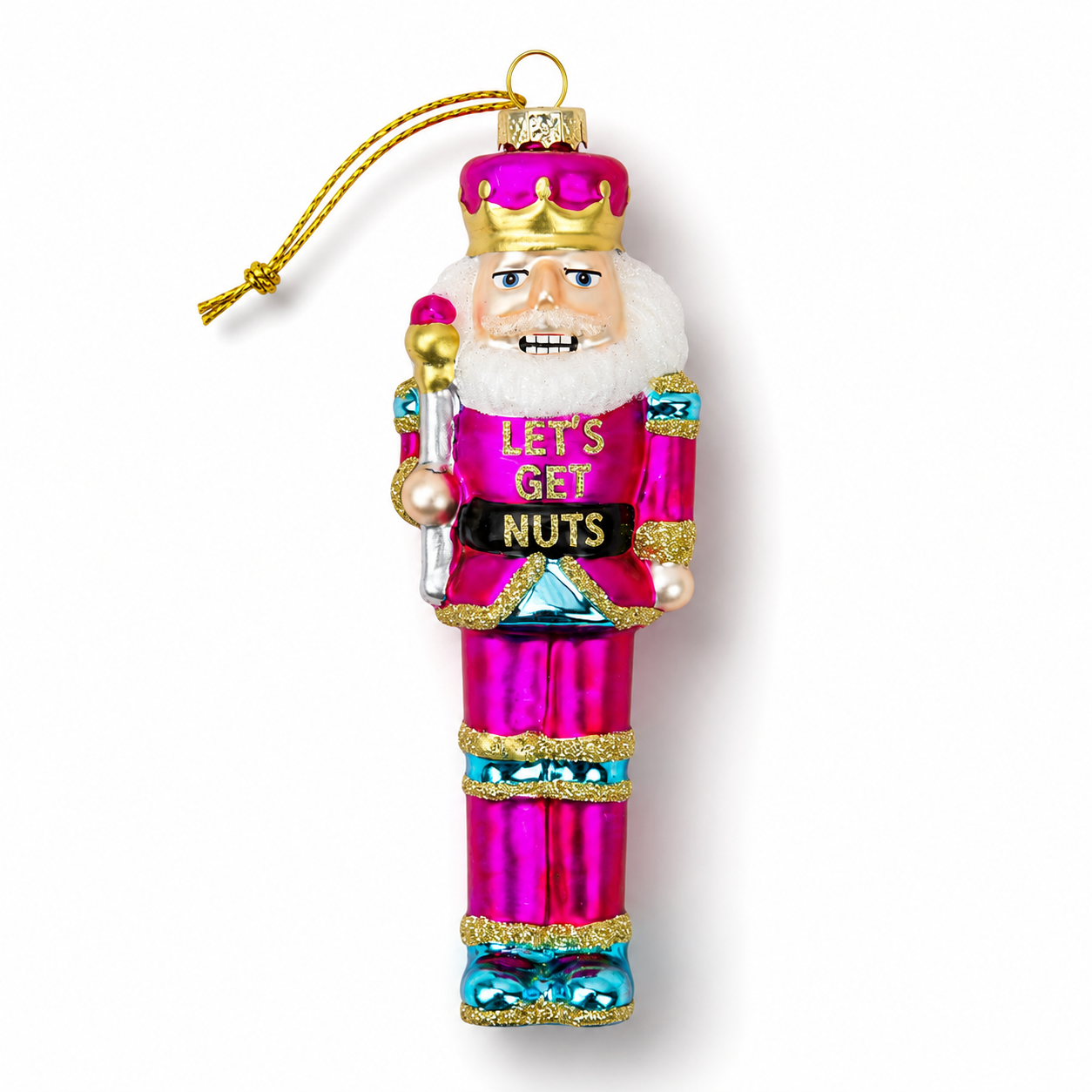 Let's Get Nuts - Nutcracker Glass Ornament