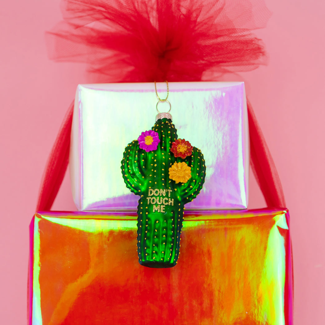 Don't Touch Me - Cactus Glass Ornament