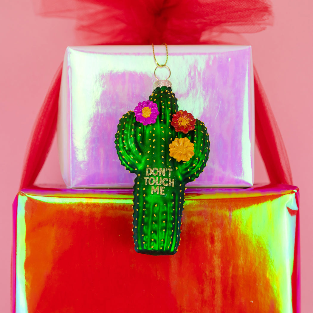 Don't Touch Me - Cactus Glass Ornament