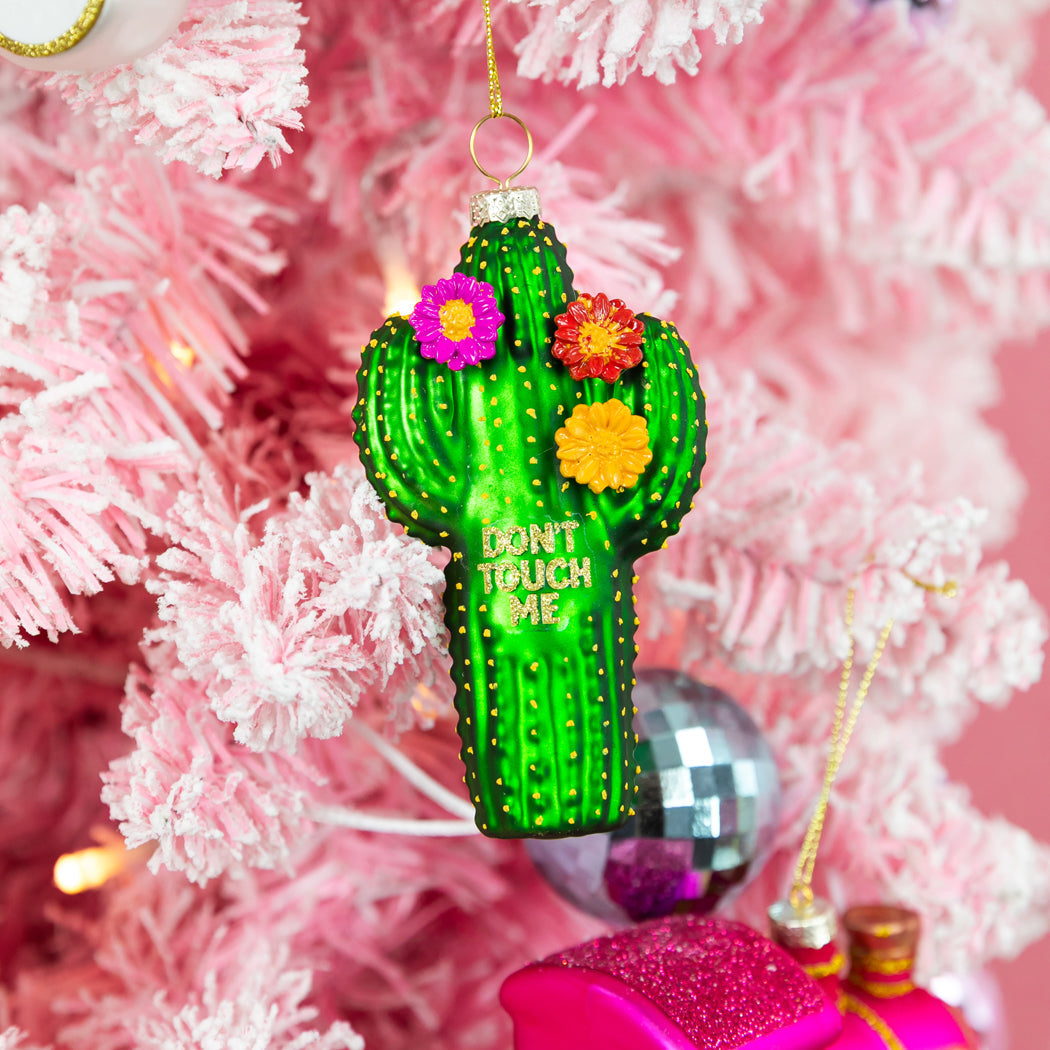 Don't Touch Me - Cactus Glass Ornament