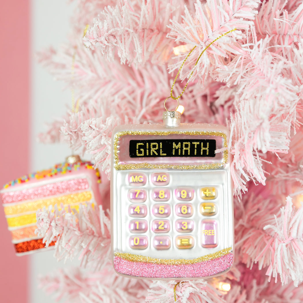 Girl Math - Calculator Glass Ornament