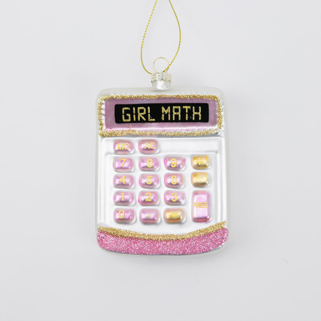 Girl Math - Calculator Glass Ornament