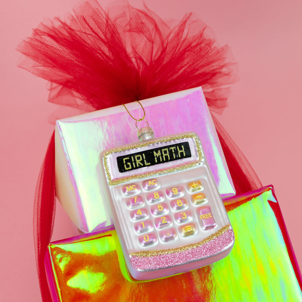 Girl Math - Calculator Glass Ornament