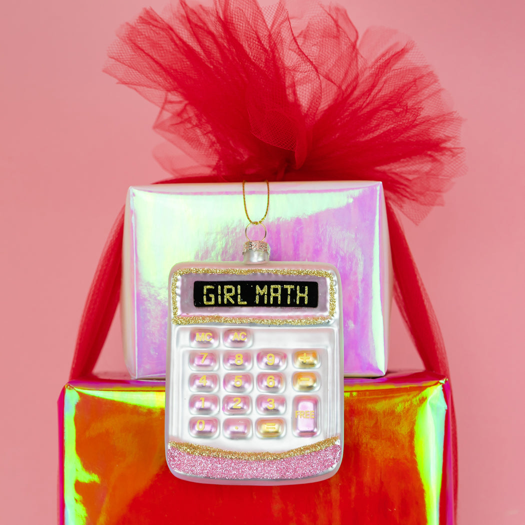Girl Math - Calculator Glass Ornament