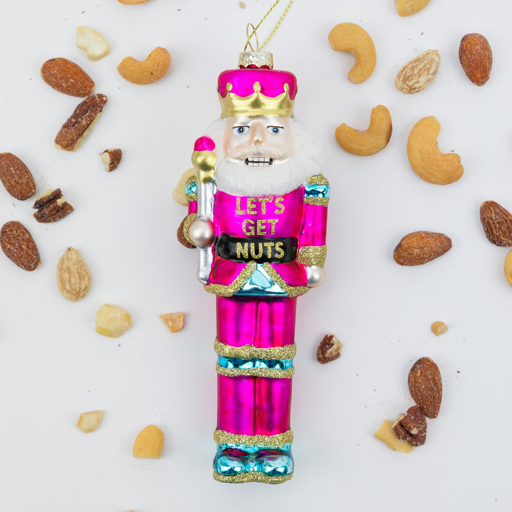 Let's Get Nuts - Nutcracker Glass Ornament