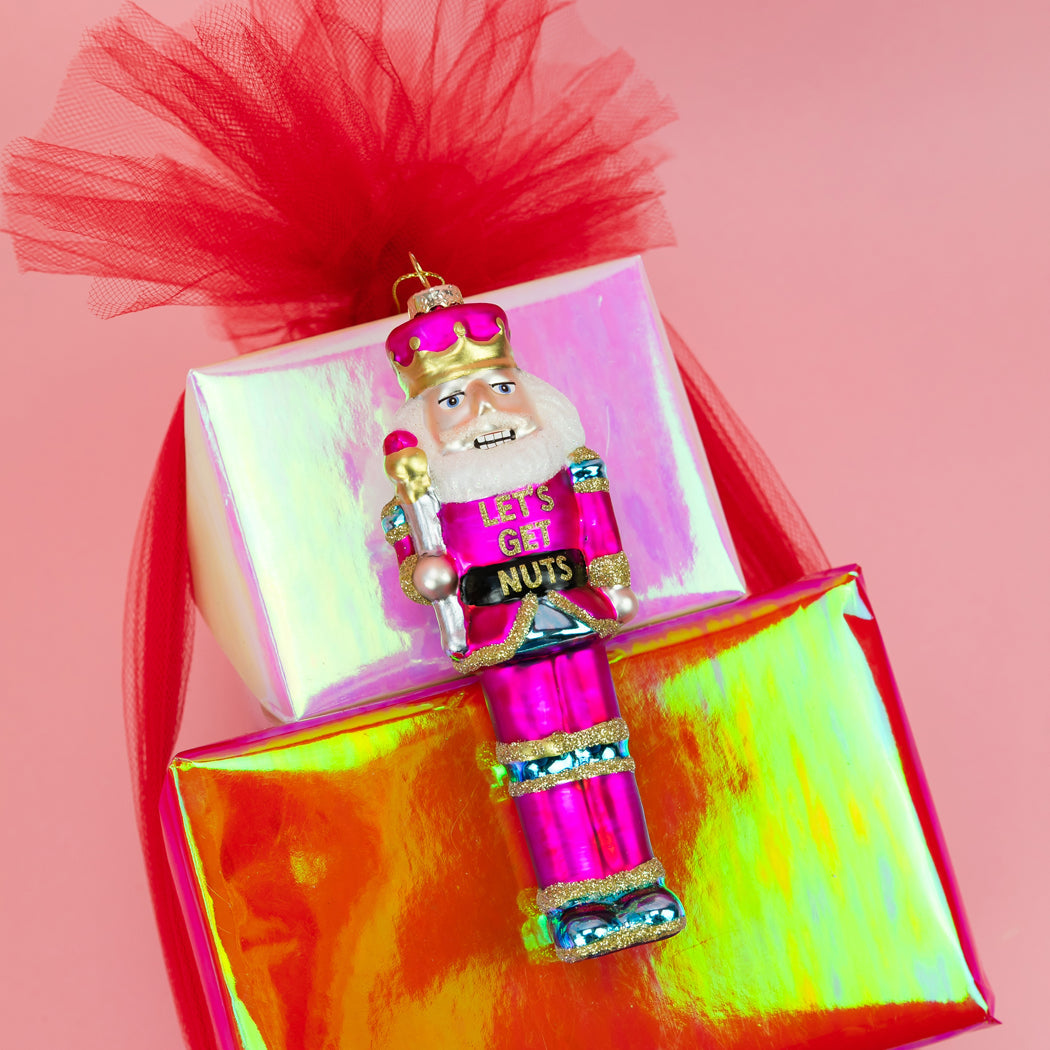 Let's Get Nuts - Nutcracker Glass Ornament