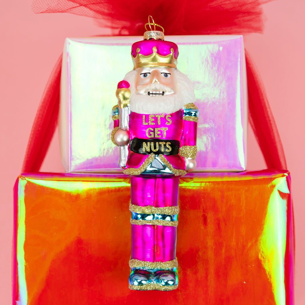 Let's Get Nuts - Nutcracker Glass Ornament