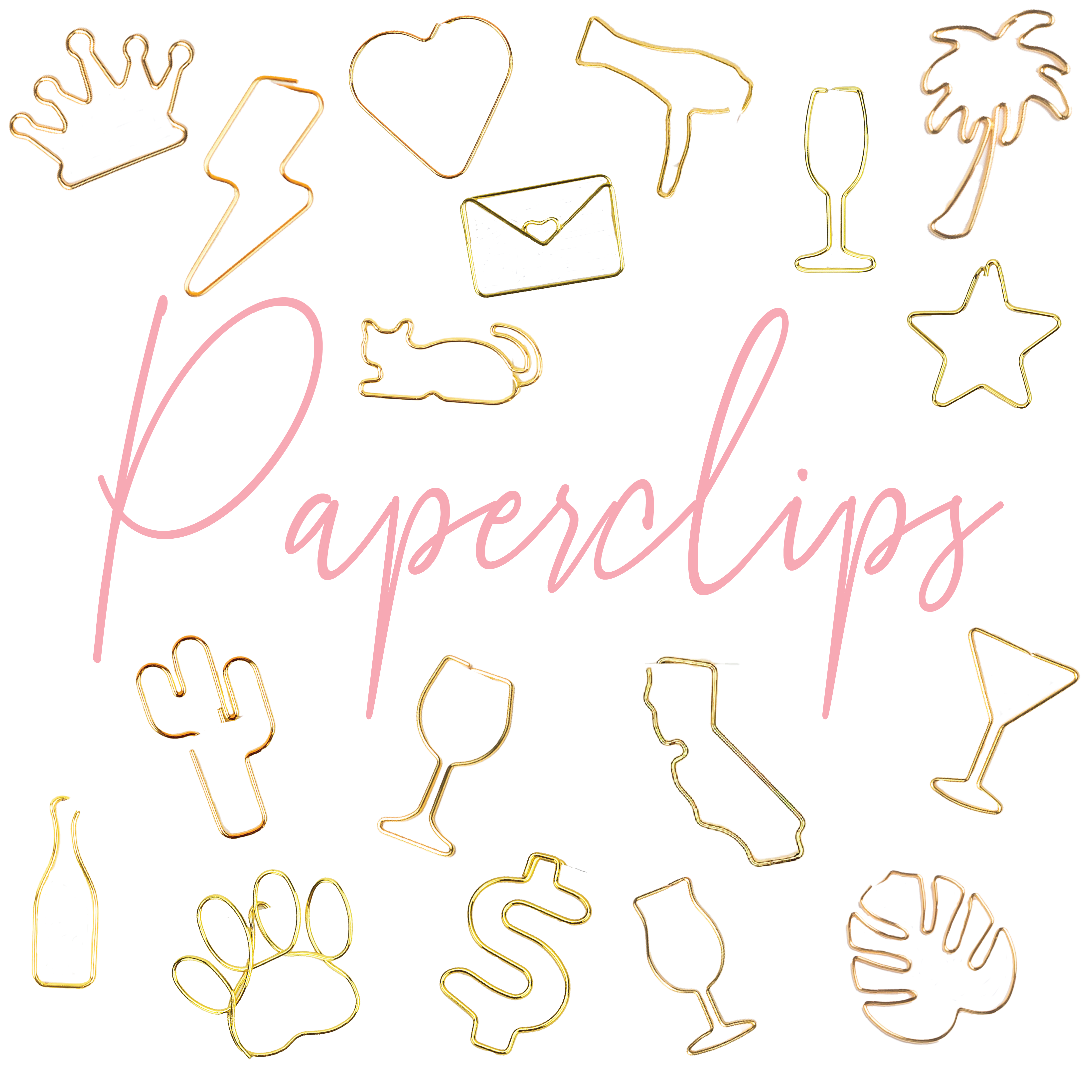 Gold Paperclips - Choose Your Shape - 25 pieces