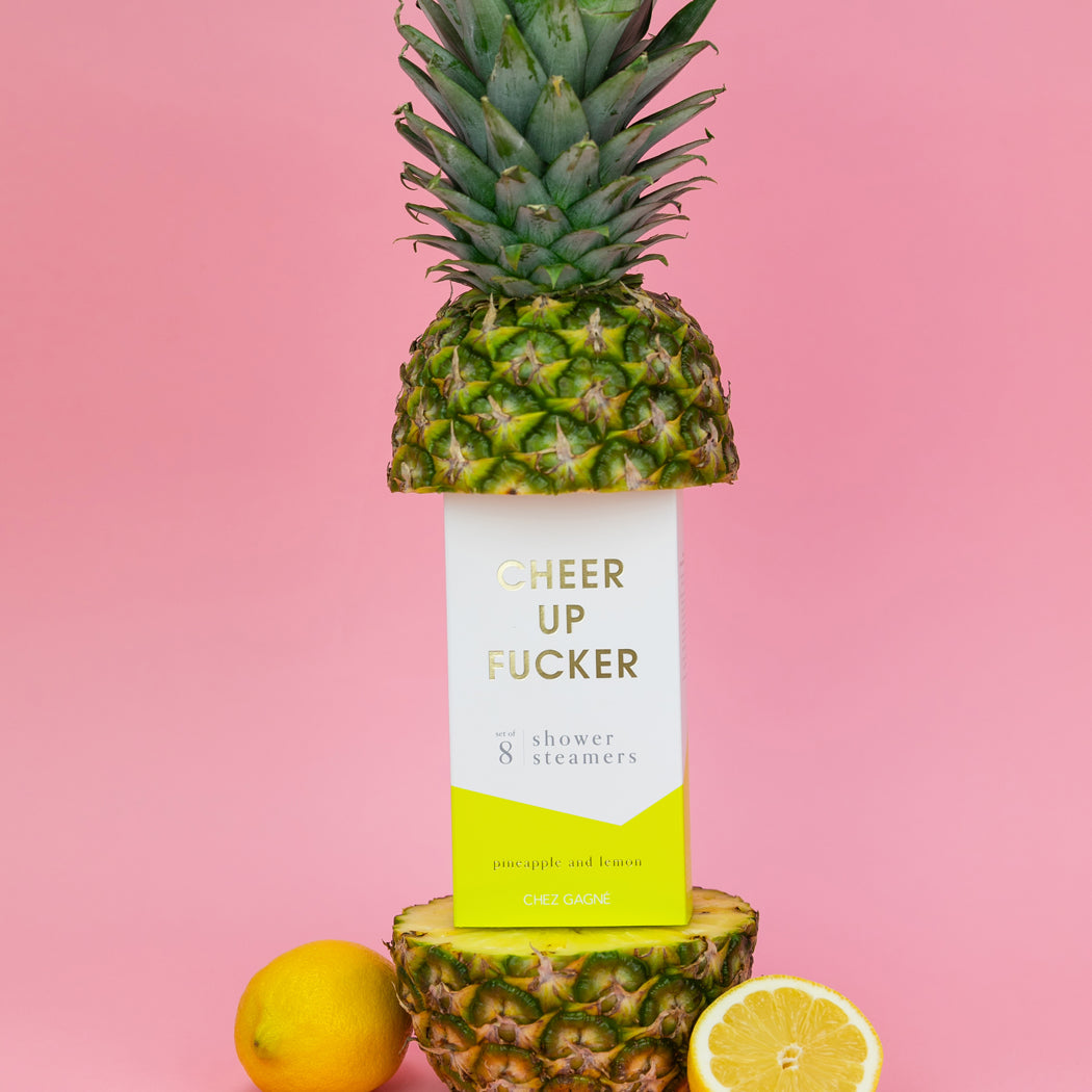 Chez Gagné - Shower Steamer Set of 8 - Cheer Up Fucker - Pineapple