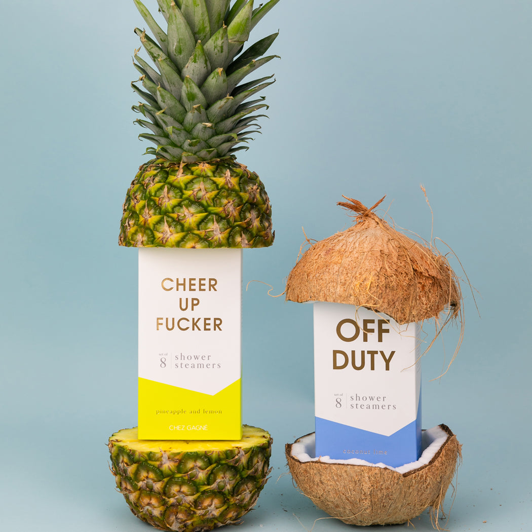 Chez Gagné - Shower Steamer Set of 8 - Cheer Up Fucker - Pineapple