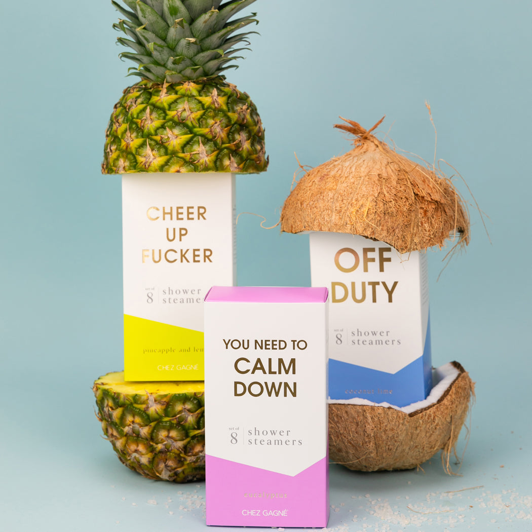 Chez Gagné - Shower Steamer Set of 8 - Cheer Up Fucker - Pineapple