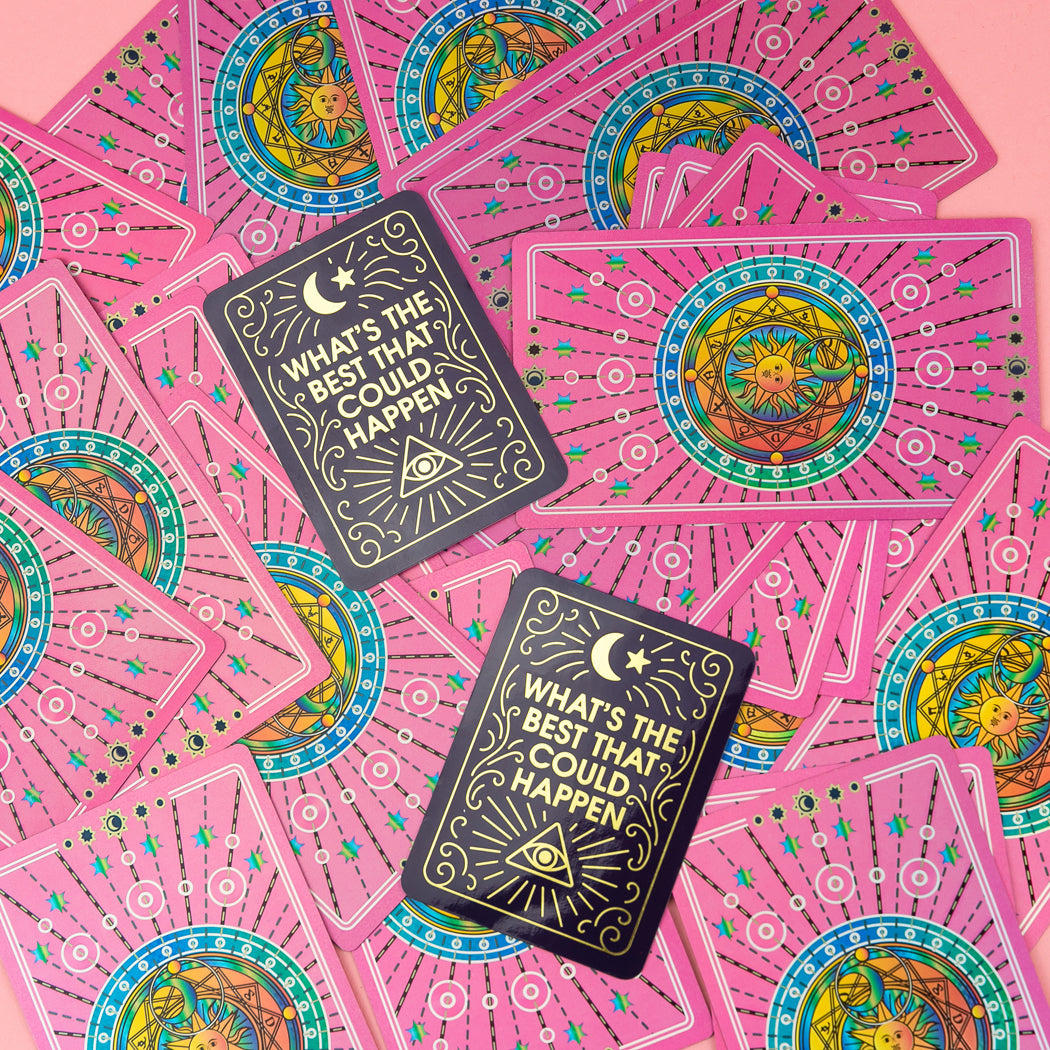 What's The Best That Could Happen - Tarot Card - Vinyl Sticker