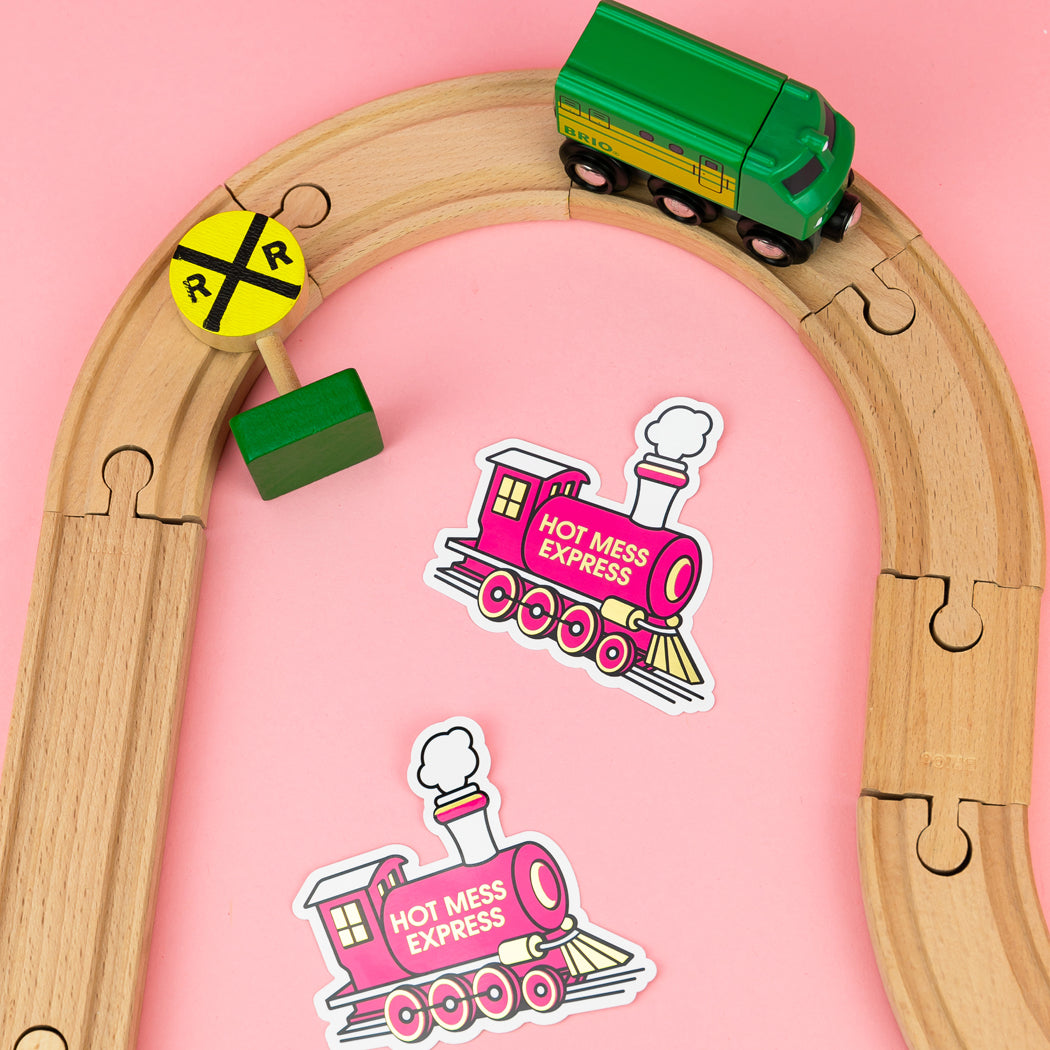 Hot Mess Express - Hot Pink Locomotive - Vinyl Sticker