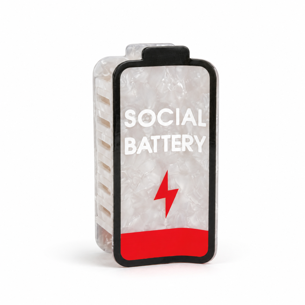 Social Battery - Low Battery - Cellulose Acetate Hair Claw Clip