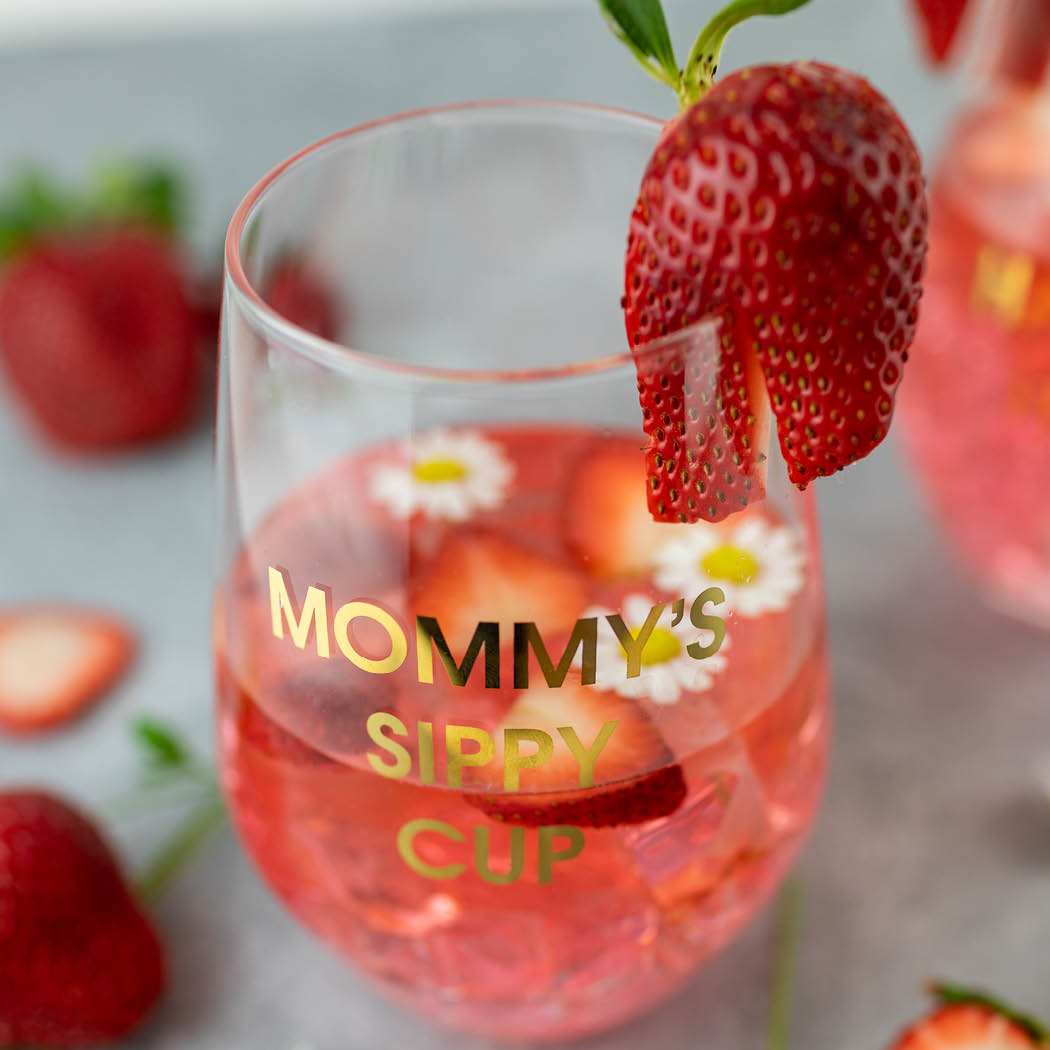 Mommy's Sippy Cup - Gold Foil Stemless Wine Glass