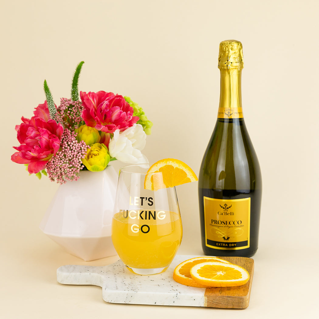 Let's Fucking Go - Gold Foil Stemless Wine Glass - Thumbnail 4