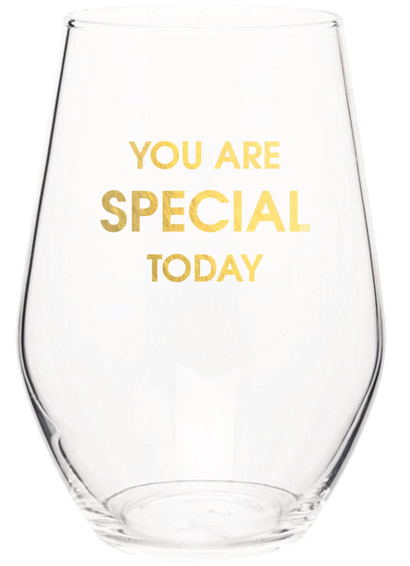 You Are Special Today - Gold Foil Stemless Wine Glass (Slight Imperfections)