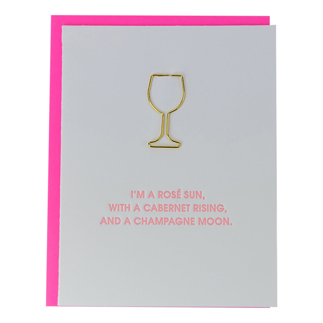 Wine Signs (Sun, Rising + Moon Signs) - Paper Clip Letterpress Card