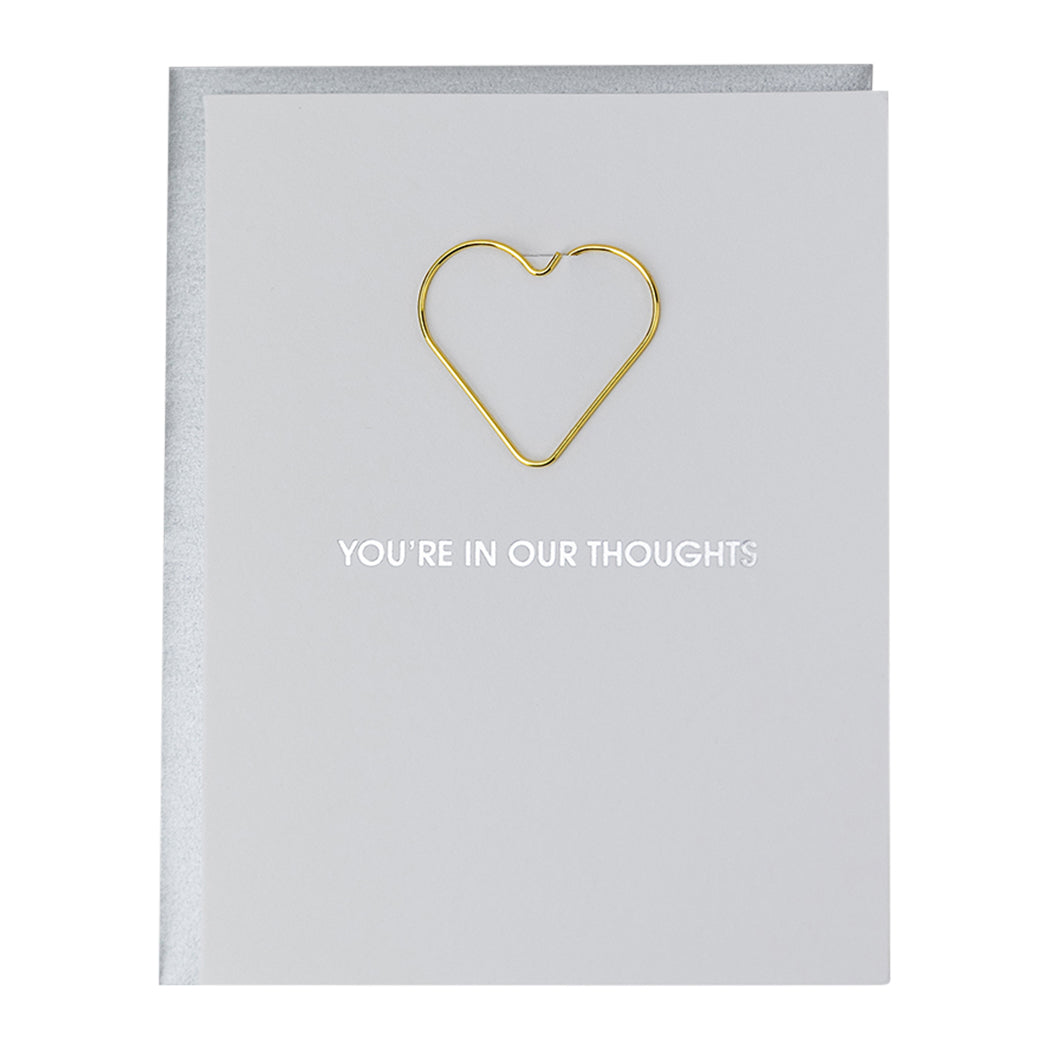 You're In Our Thoughts - Paper Clip Letterpress Card
