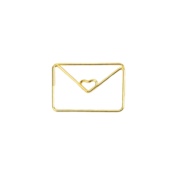 Heart Envelope - Gold Paperclips