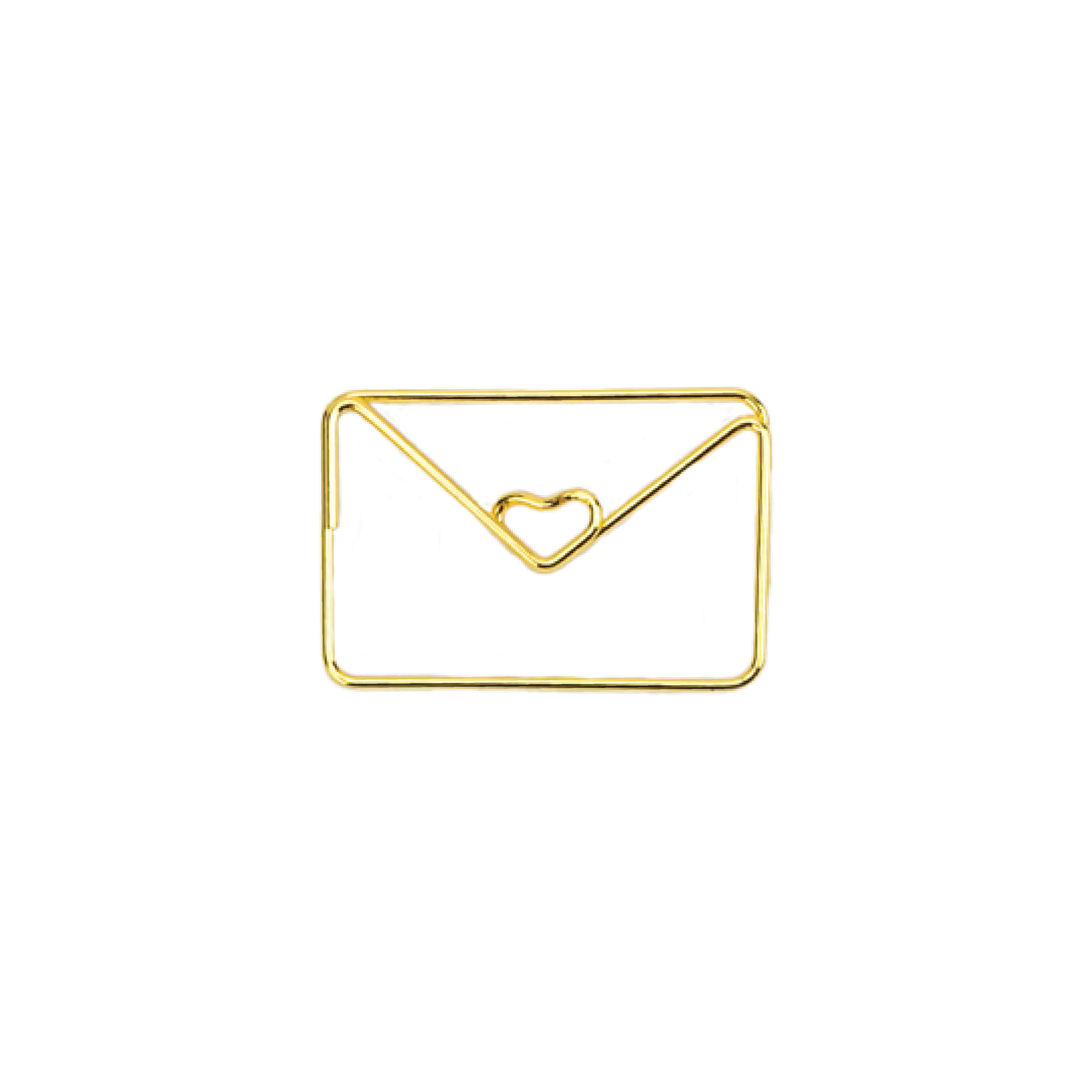 Heart Envelope - 25 Gold Paperclips