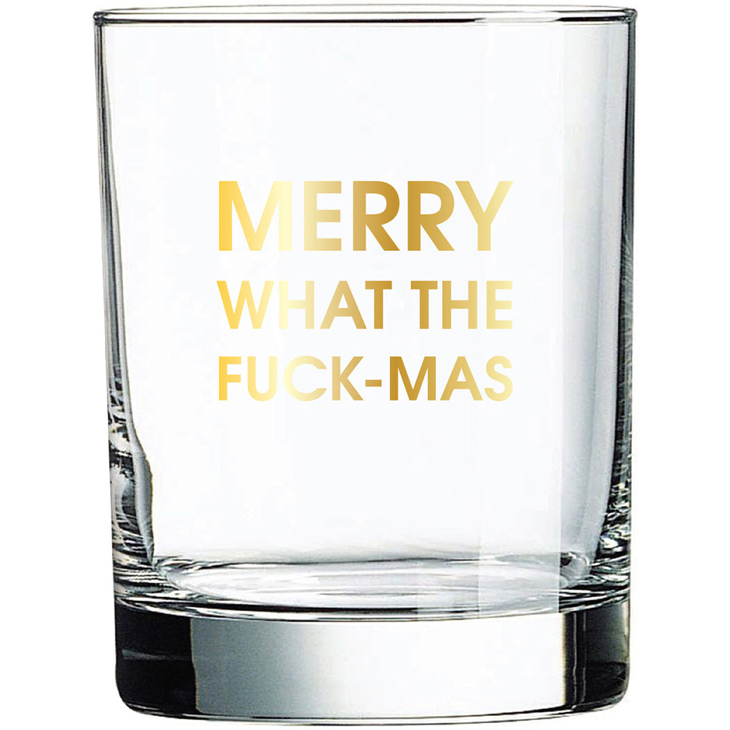 Merry What The Fuck-Mas - Rocks Glass (Slight Imperfections)