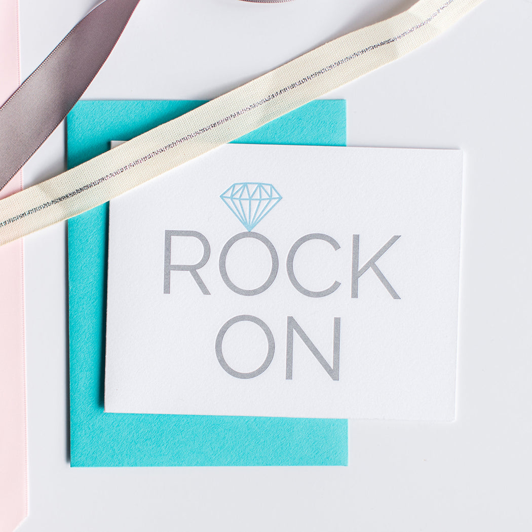 Rock on Engagement - Letterpress Card