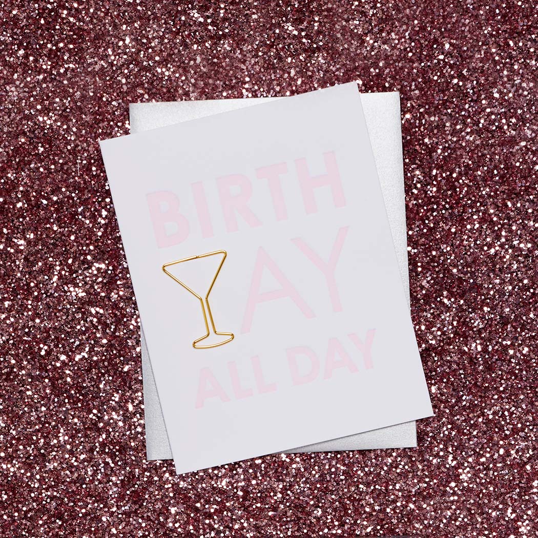 Birth Yay All Day - Paper Clip Letterpress Card