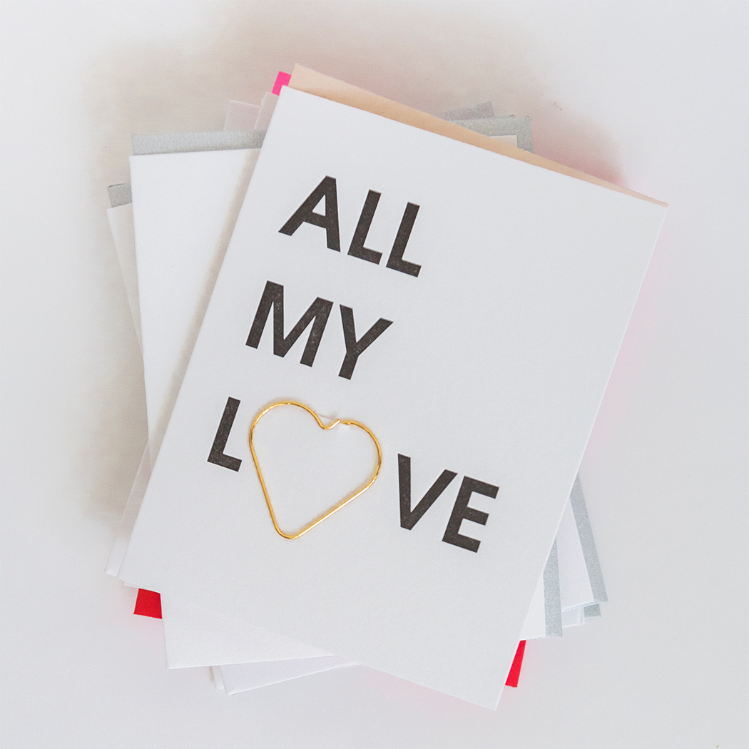 All My Love - Paper Clip Letterpress Card