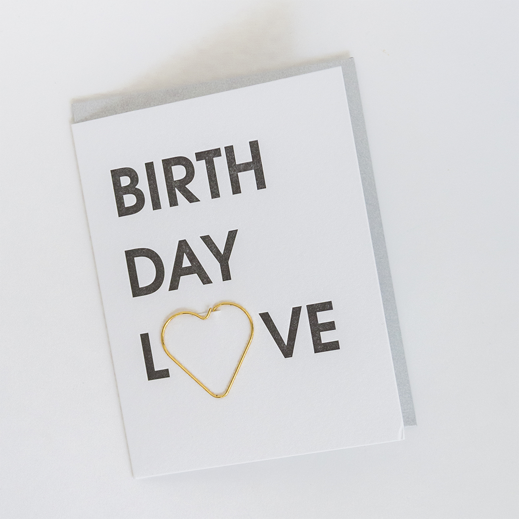 Birthday Love - Paper Clip Letterpress Card